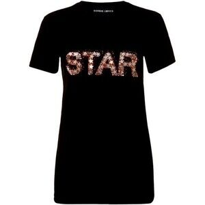 Markus Lupfer Star Sequin Kate Black T-Shirt XS